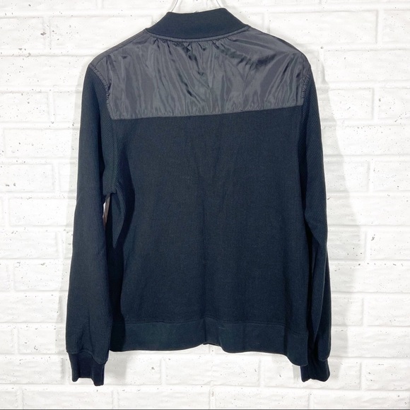 PAPER DENIM&CLOTH Black Waffle Full Zip/Snap Ling Sleeve Shirt Jacket - Picture 5 of 6